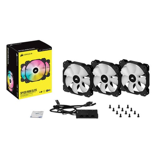 Corsair iCUE SP120 RGB Elite Cabinet Fan With Lighting Node Core (Triple Pack)